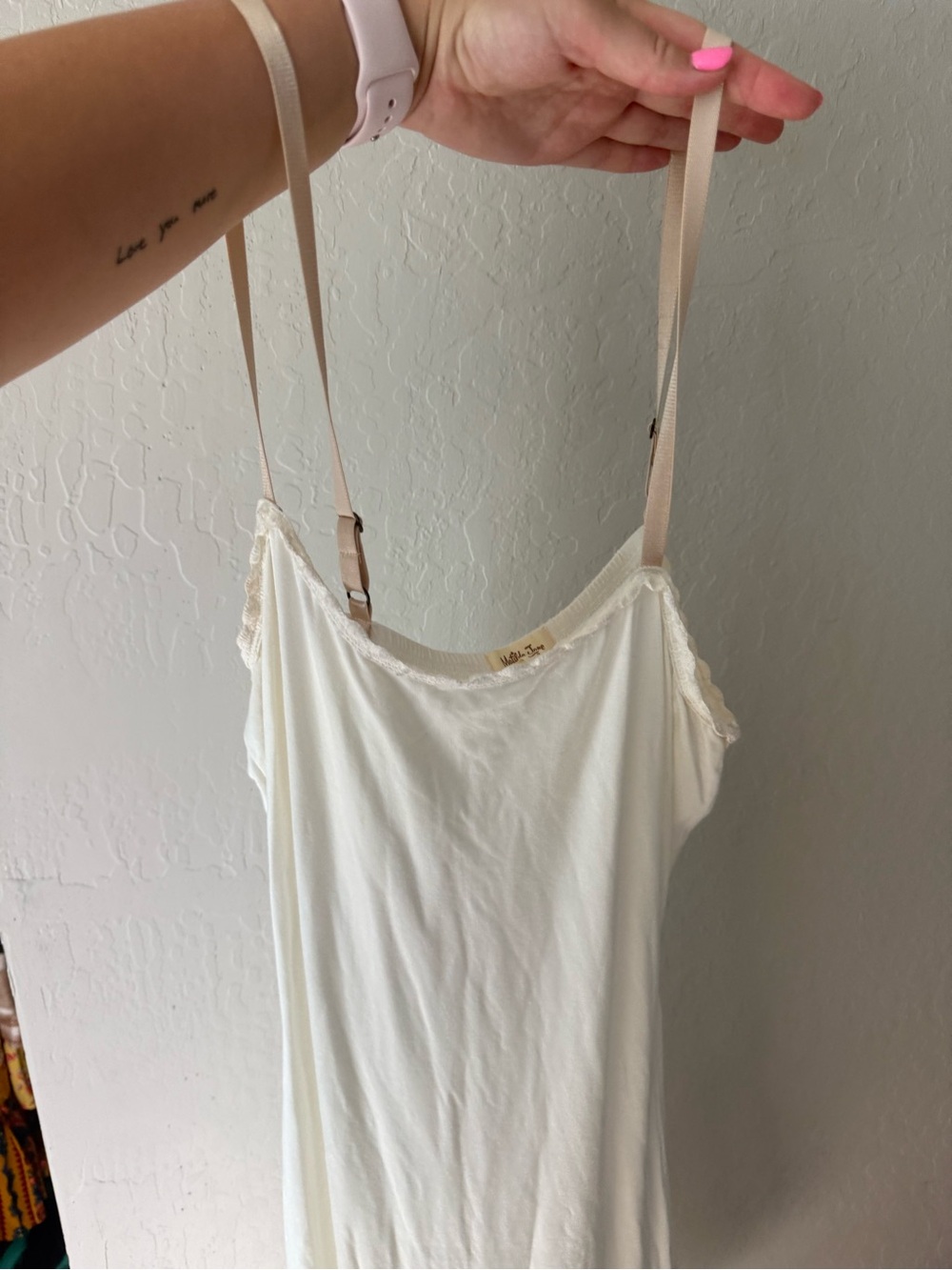 Matilda Jane Cream Slip Dress with Beige Straps